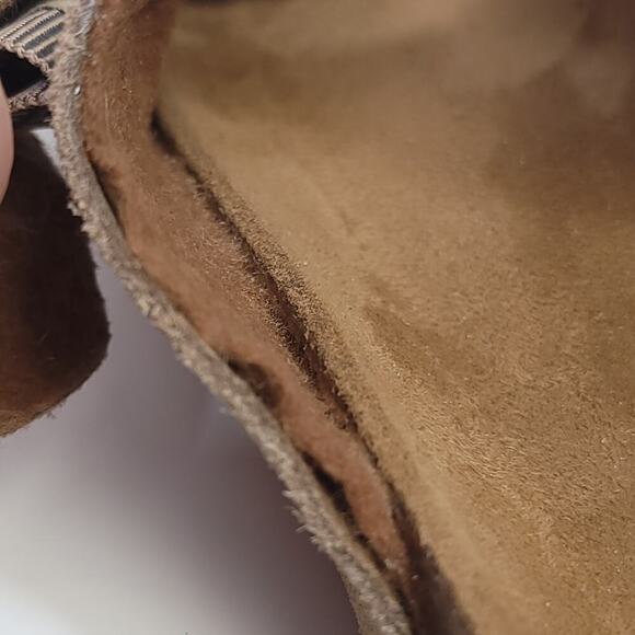 Eastland Mens Sandals Size 12 D Leather Cambridge Buckle Cork Tan Slide​​ - Picture 9 of 12